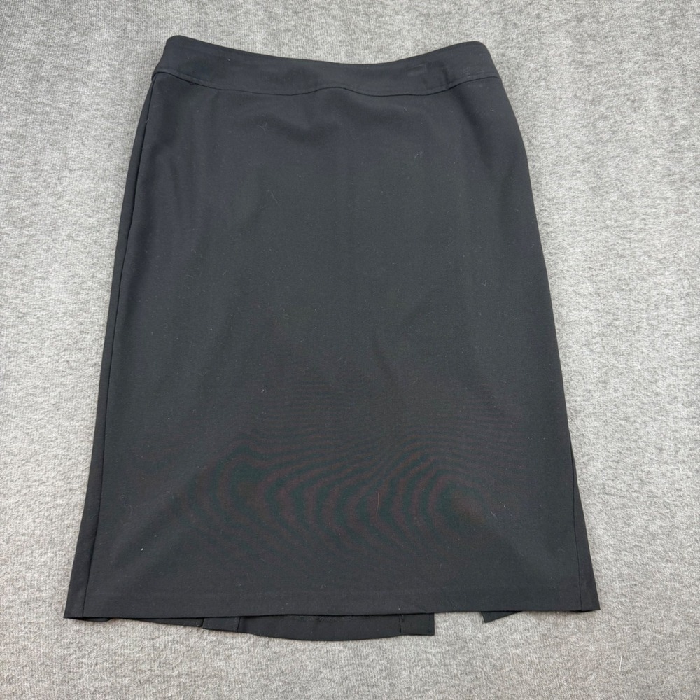 Sunny Leigh Pencil Skirt Women 10 Black Knee Length Side Zip Stretch Career‎